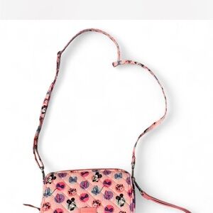 Vera Bradley Disney Minnie Mouse Garden Party Pink Quilted Crossbody/ Wallet